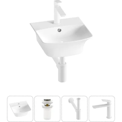 Комплект Wellsee 4 в 1 Lavinia Boho Bathroom Sink накладная/подвесная раковина 35x36 см 20216732R