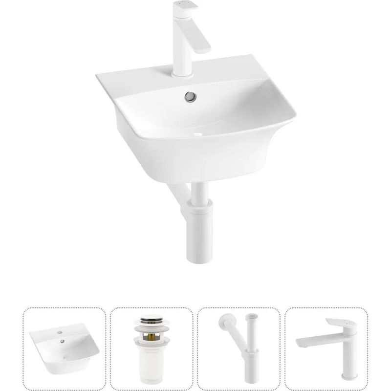 Комплект Wellsee 4 в 1 Lavinia Boho Bathroom Sink накладная/подвесная раковина 35x36 см 20216732R
