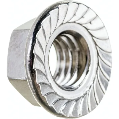 Гайка шестигранная с фланцем с насечками DINFIX DIN 6923 А2 НЕРЖ M 3 (1 шт) 00-0004857