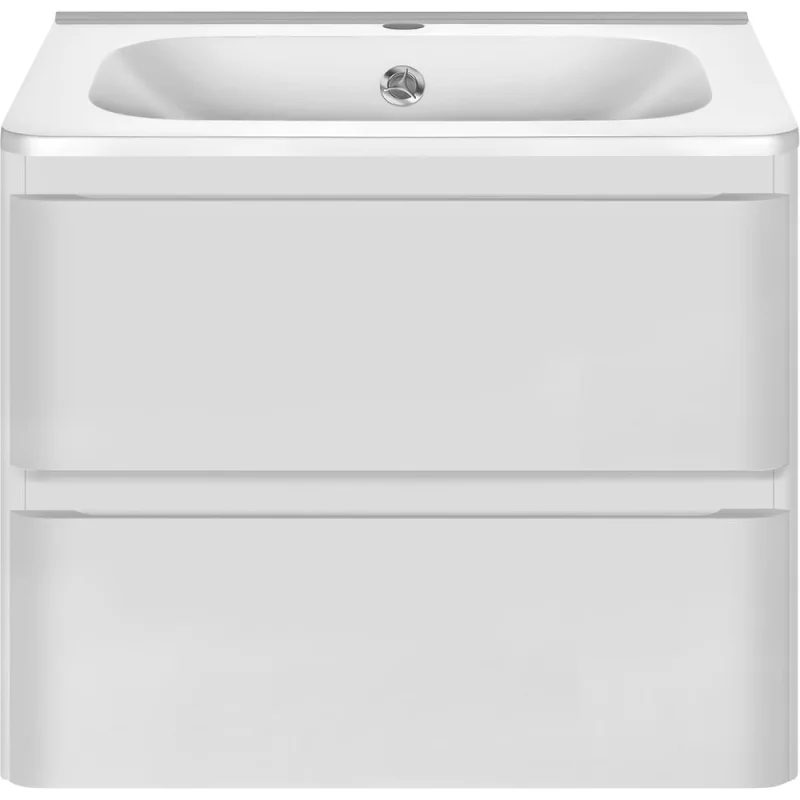 База под раковину VINCEA Vico 600 подвесная, 2 выкатных ящика soft close, G.White. VMC-2V600GW