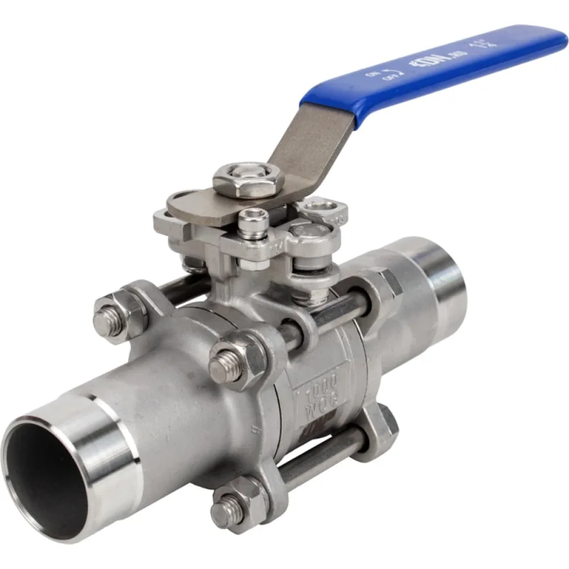 Кран шаровой DN.ru 316-316-PTFE-W-H Ду65 Ру25 полнопроходной, 3-составной, под приварку, с рукояткой D160-53655