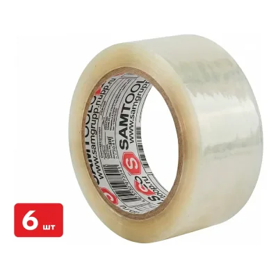 Скотч прозрачный SAMGRUPP 50 мм х 100 м 6 шт SAMC-075050100-6
