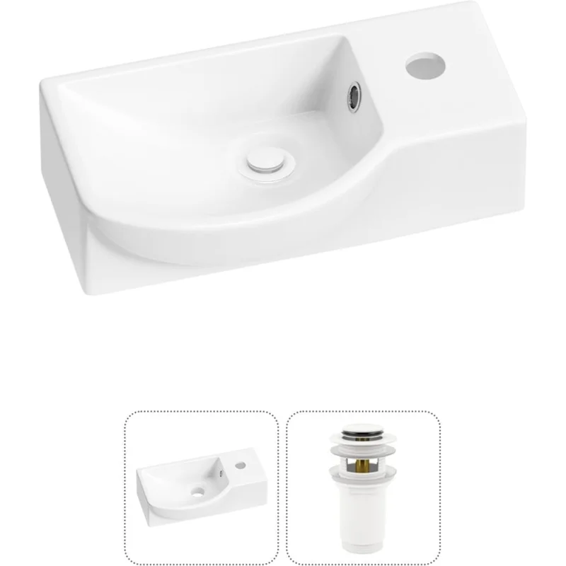 Комплект Wellsee 2 в 1 Lavinia Boho Bathroom Sink накладная/подвесная раковина 40x23 см 20216052R