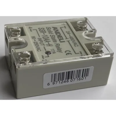 Твердотельное реле SSR-10AA-H 10A Управляющее напряжение 80-250V AC нагрузка 24-480V AC ANDELI ADL09-251