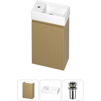 Комплект подвесной тумбы с раковиной для ванной и туалета Wellsee WC Area в наборе 3 в 1 20216833R