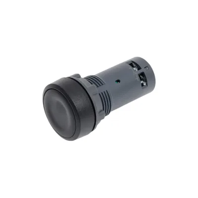 Кнопка Systeme Electric SB7 моноблочная, 22мм, черная, с возвратом, пластик, 2НО, IP65 SB7NA23