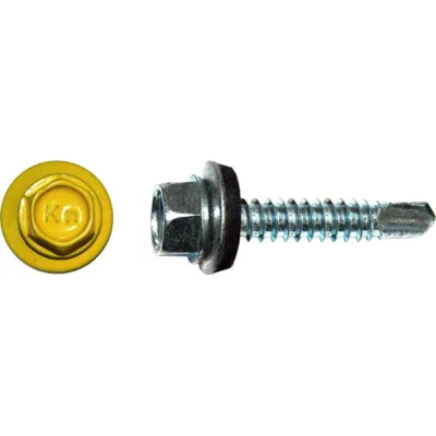Саморез КРЕП-КОМП кровельный 4,8x70 RAL1018, желтый К (1500шт) ск701018к