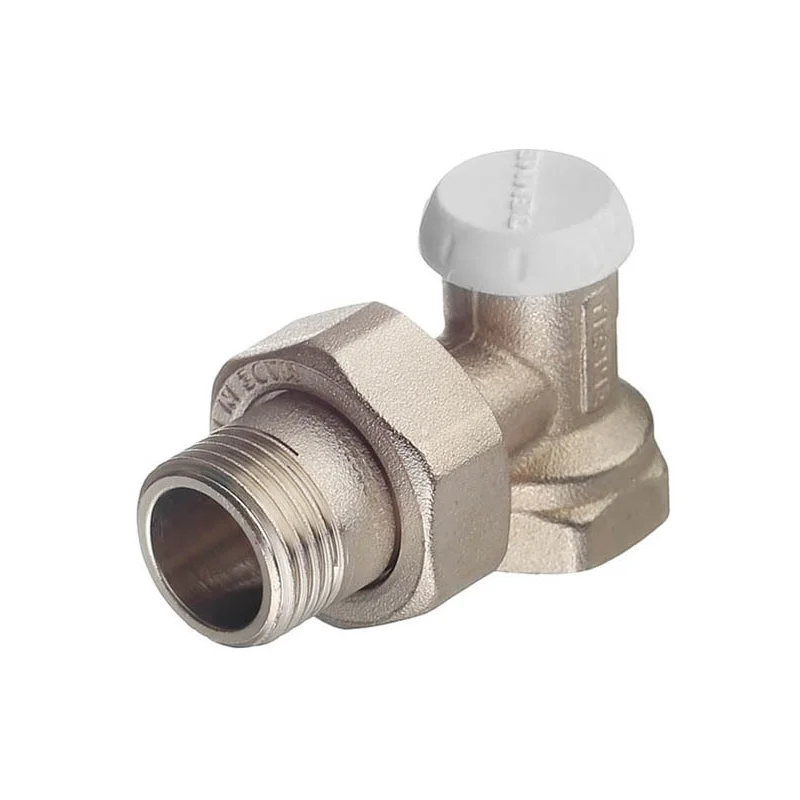 Клапан запорный угловой Tiemme 1/2 НР(ш) х 1/2 ВР(г) для радиатора (3230001)