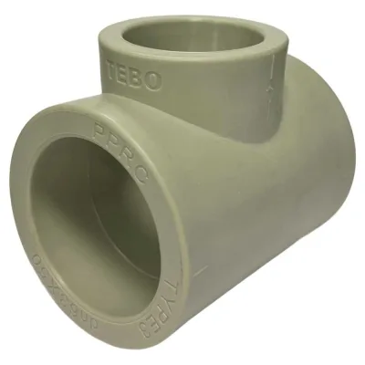 Тройник переходной TEBO PPR, 75x63x75, серый 031040247