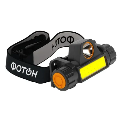 Фонарь налобный Фотон SА-650 светодиодный 2 LED 1 Вт аккумуляторный Li-Ion 1200 мАч пластик 3 режима (24125)