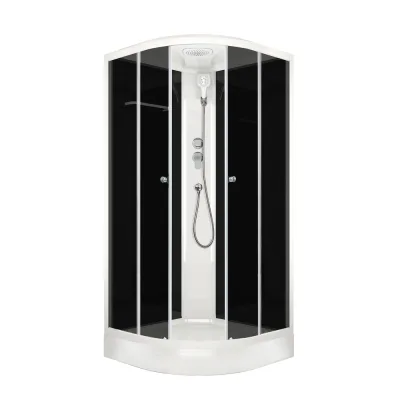 Душевая кабина Domani-Spa Delight Slim 90х90х218 см стекло тонированное 4 мм с низким поддоном полукруг