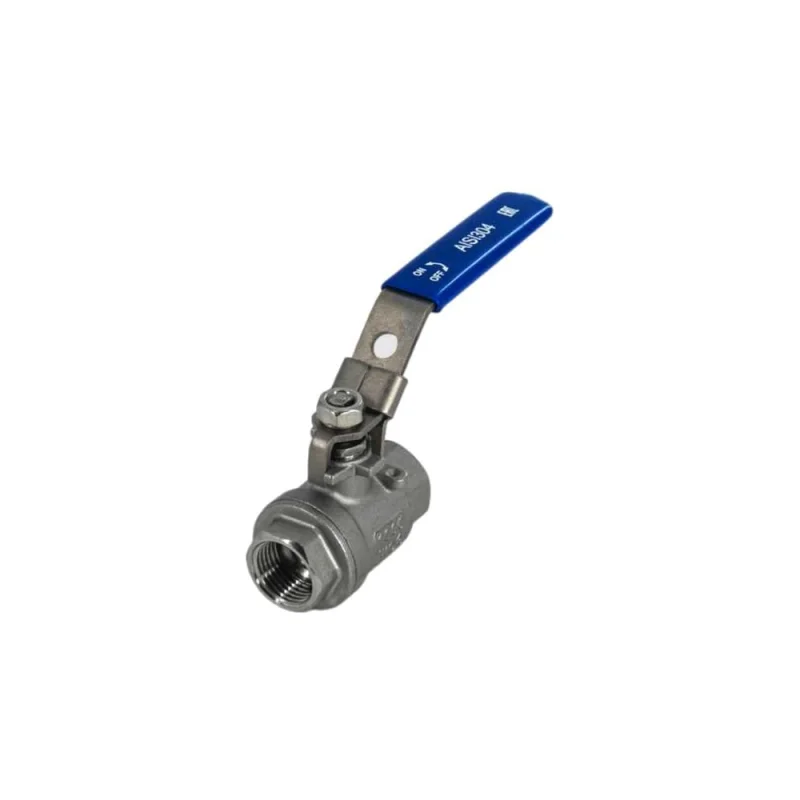 Кран шаровый муфтовый двусоставной NEWKEY (2PC) с фиксатором, нержавеющий, AISI304 DN32 (1_1/4"), (CF8),PN40 NK-BMLf32/4