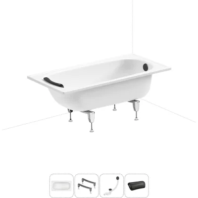 Стальная ванна 130х70 см Sanitana BLB Europa 20220595R в наборе 4 в 1 20220595R