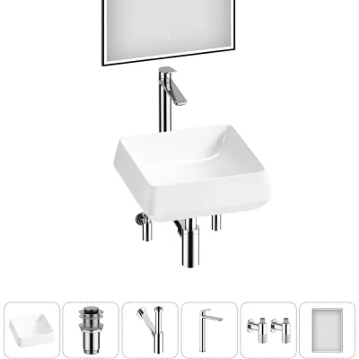 Комплект Wellsee 6 в 1 Lavinia Boho Bathroom Sink накладная раковина 38x38 см 20219425R