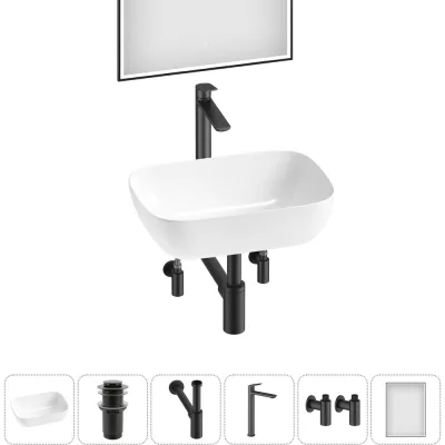 Комплект Wellsee 6 в 1 Lavinia Boho Bathroom Sink накладная раковина 46x33 см 20219314R