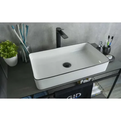 Раковина Gid Nc9399 накладная белая / черная 60x34x11 52225