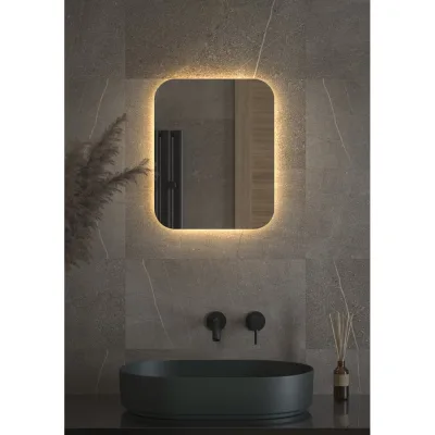 Зеркало DEFESTO с LED-подсветкой 40x50 см Без выключателя, Теплый белый свет OPTI DF 2811