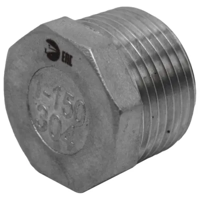 Заглушка Н/Р наружная резьба 6-ти гранная нержавеющая NEWKEY AISI304 DN25 (1), (CF8), PN16, набор 2 шт NAB2-NK-DT25/4