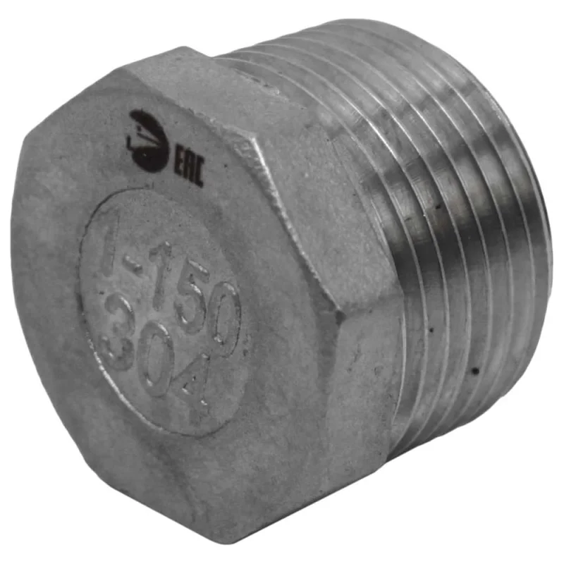 Заглушка Н/Р наружная резьба 6-ти гранная нержавеющая NEWKEY AISI304 DN25 (1), (CF8), PN16, набор 2 шт NAB2-NK-DT25/4