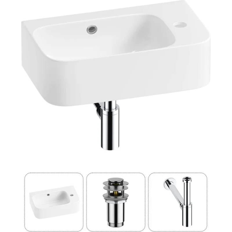 Комплект Wellsee 3 в 1 Lavinia Boho Bathroom Sink накладная/подвесная раковина 45x27 см 20216501R