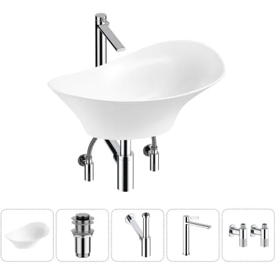 Комплект Wellsee 5 в 1 Lavinia Boho Bathroom Sink накладная раковина 56x33 см 20215360R