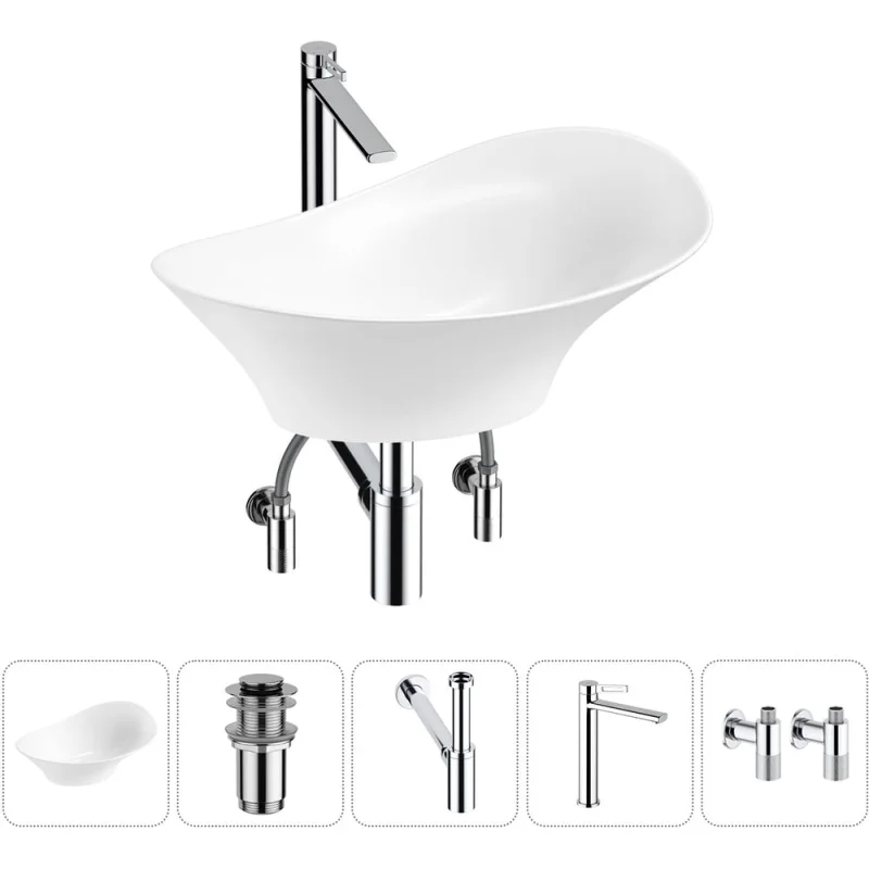 ΠΠΎΠΌΠΏΠ»Π΅ΠΊΡ Wellsee 5 Π² 1 Lavinia Boho Bathroom Sink Π½Π°ΠΊΠ»Π°Π΄Π½Π°Ρ ΡΠ°ΠΊΠΎΠ²ΠΈΠ½Π° 56x33 ΡΠΌ 20215360R