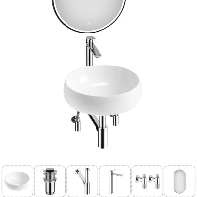 Комплект Wellsee 6 в 1 Lavinia Boho Bathroom Sink накладная раковина 36x36 см 20219233R