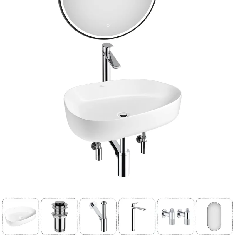 Набор Wellsee 6 в 1 Belle Spa 3.0 накладная раковина 55x40 см 20218517R