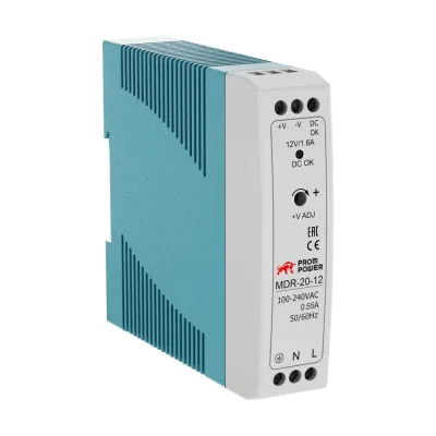 Источник питания Prompower mdr-20-12, на выходе 12 В DC, 1.6a, 20 Вт. входное 85-264 В AC (120-370 В DC) MDR2012