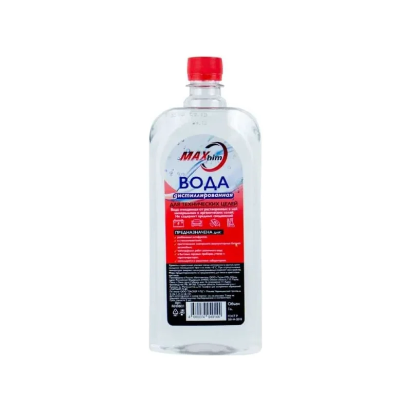 Вода дистиллированная 1 л MAXHIM MH0801