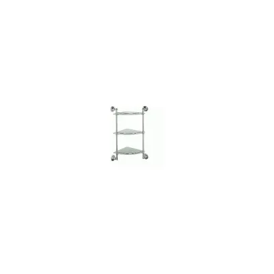 Угловая полка LEDEME 25x25 см, 3-ярусная, стекло L1407-3 896411