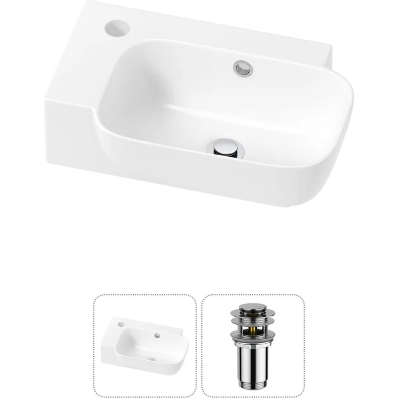 Комплект Wellsee 2 в 1 Lavinia Boho Bathroom Sink накладная/подвесная раковина 40x24 см 20216385R