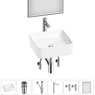Набор Wellsee 6 в 1 Mint накладная раковина 38x38 см 20218879R