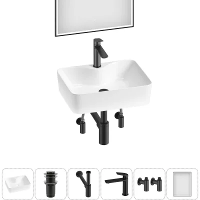Комплект Wellsee 6 в 1 Lavinia Boho Bathroom Sink накладная раковина 48x37 см 20219346R