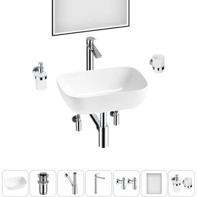 Комплект Wellsee 7 в 1 Lavinia Boho Bathroom Sink накладная раковина 46x33 см 20219317R