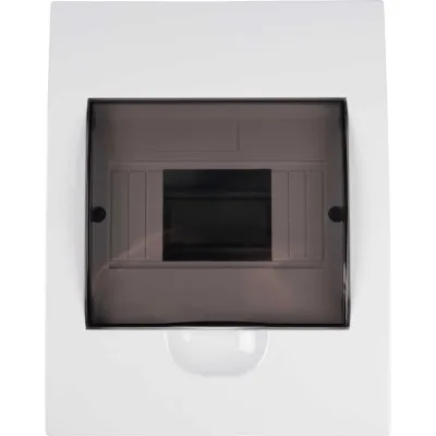 Щит распределительный бокс модульный встраиваемый Jazzway PDB/R 1006 белый с прозрачной крышкой 6 модулей (ЩРВ-П-6) IP41, 5071735