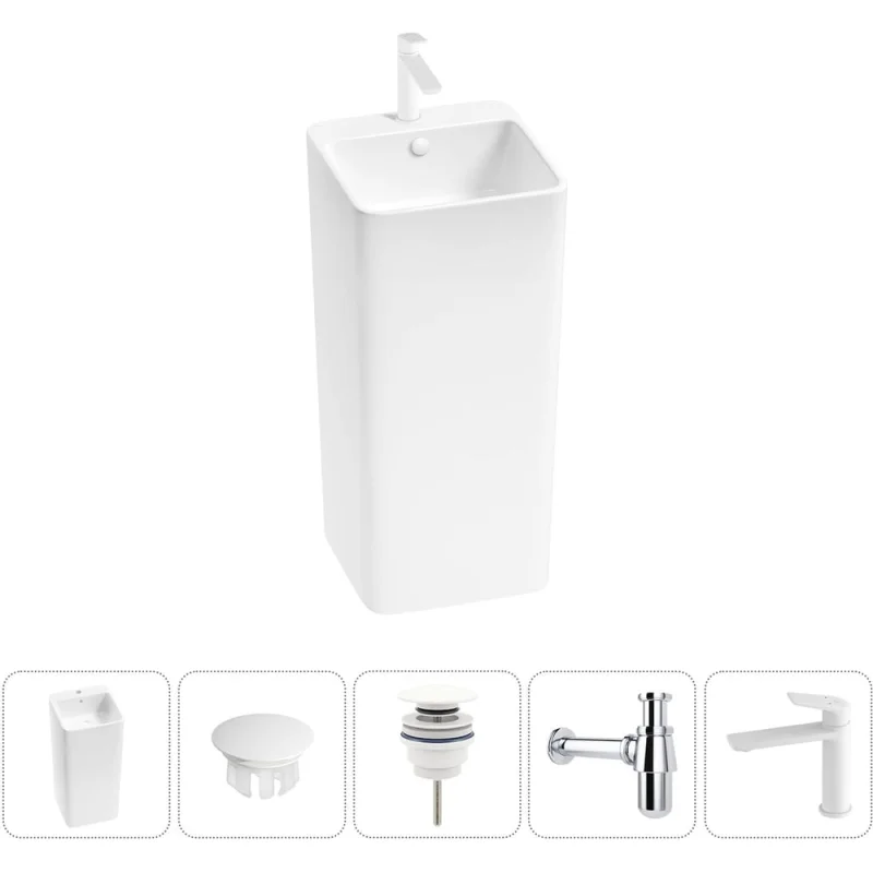 Набор Wellsee 5 в 1 Callipy Art напольная раковина 40x40x85 см 20217269R