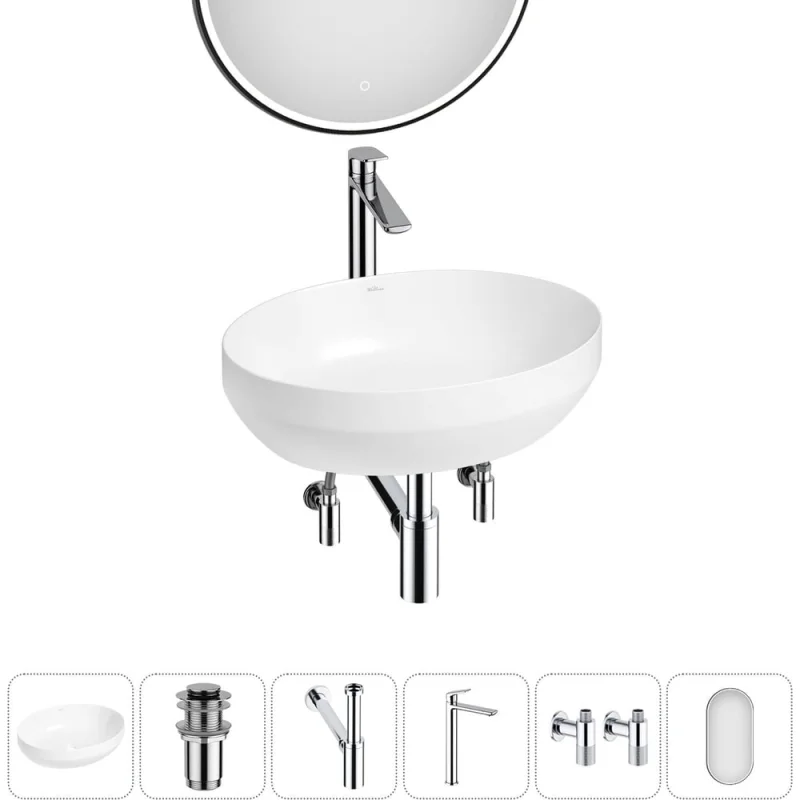 Набор Wellsee 6 в 1 Air Gap R накладная раковина 50x36 см 20218863R