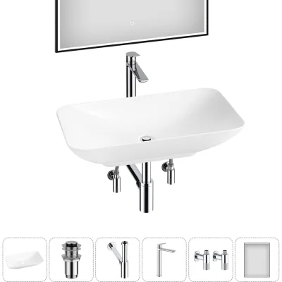 Набор Wellsee 6 в 1 Demure накладная раковина 70x38 см 20218539R