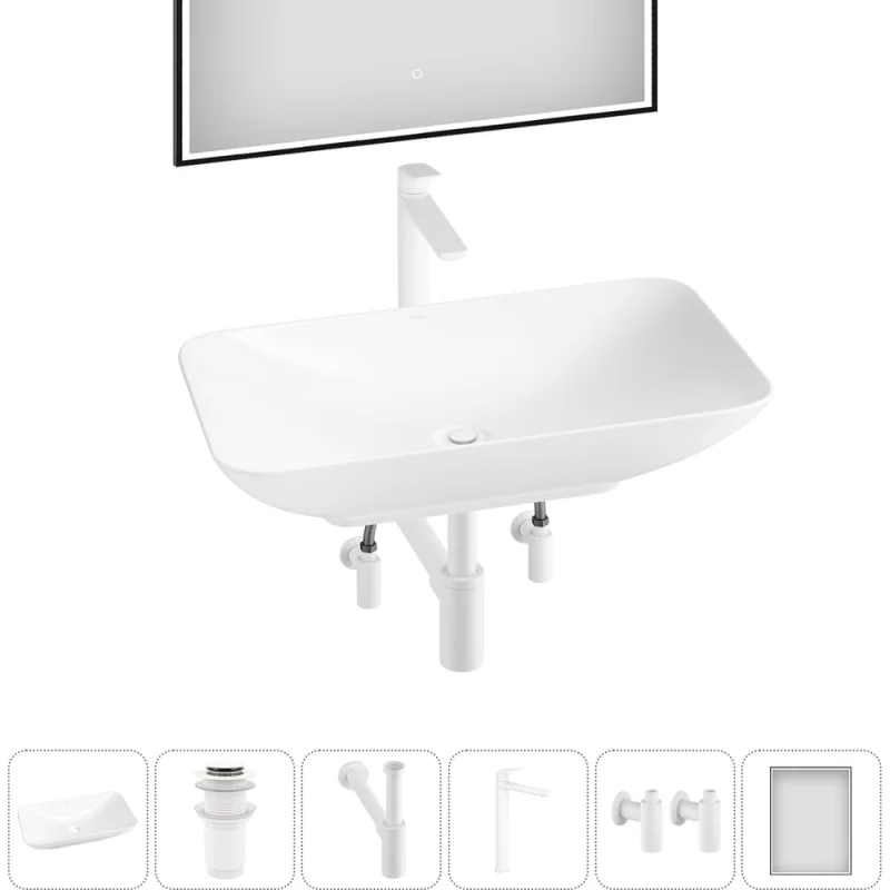 Набор Wellsee 6 в 1 Demure накладная раковина 70x38 см 20218542R