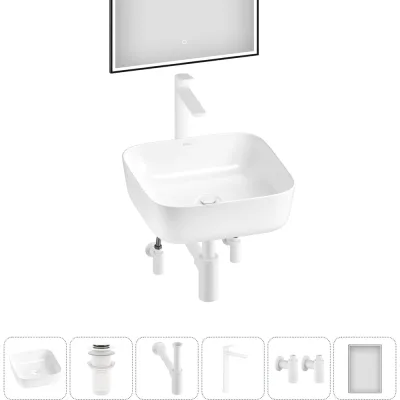 Набор Wellsee 6 в 1 Preen накладная раковина 39x39 см 20218266R