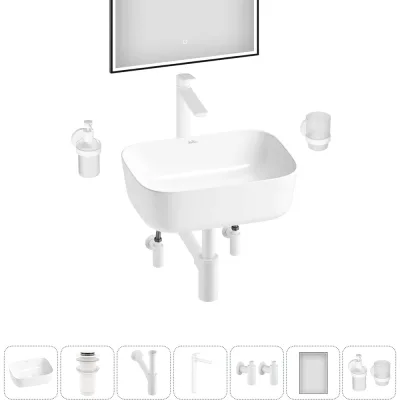 Набор Wellsee 7 в 1 Preen накладная раковина 40x30 см 20218284R