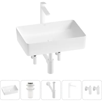 Акционный набор Wellsee 5 в FreeDom 2.0 накладная раковина 50x34 см 20214470R