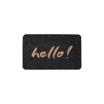 Коврик влаговпитывающий ComeForte «ВЕЛЮР» HELLO 60x90см Черный TCLR/W-1207