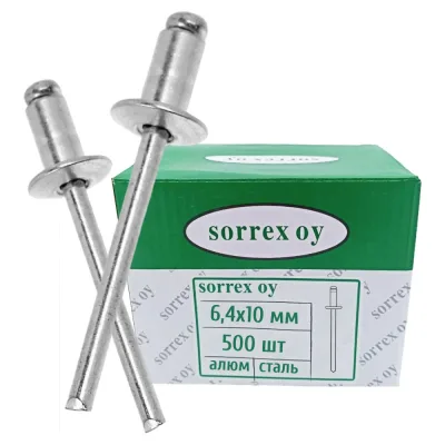 Вытяжная заклепка SORREX 6,4x10, алюминий/сталь, 500 шт. 2ASD 64100 500