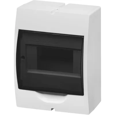 Щит TDM ELECTRIC ЩРН-П-6 модулей, навесной, пластик, белый, дымчатая дверца, без шин, IP41 SQ0901-0071