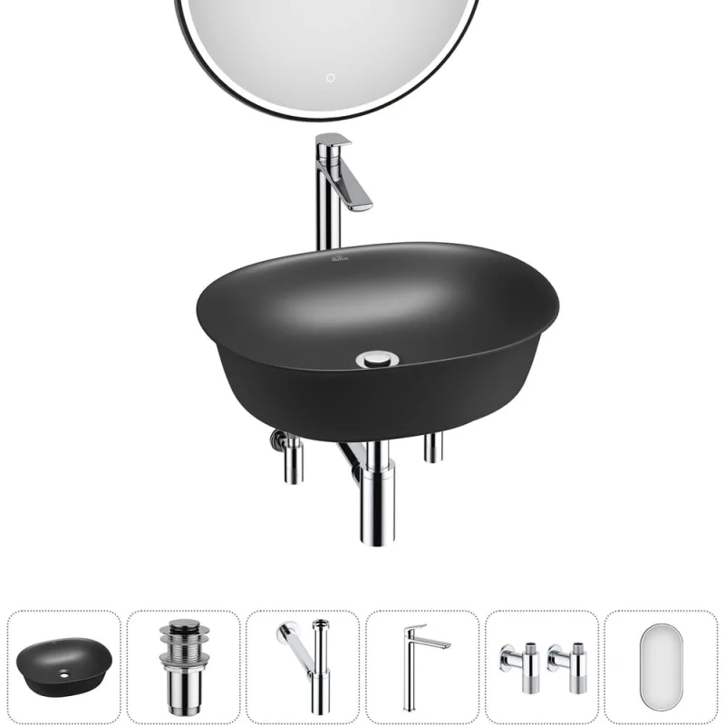 Набор Wellsee 6 в 1 Brillant iCon накладная раковина 50x40 см 20218731R