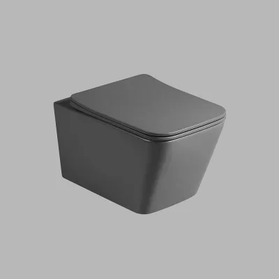 Подвесной унитаз VINCEA Q-line безободковый, антрацит матовый, ультратонкое soft-close сиденье VT1-12MA