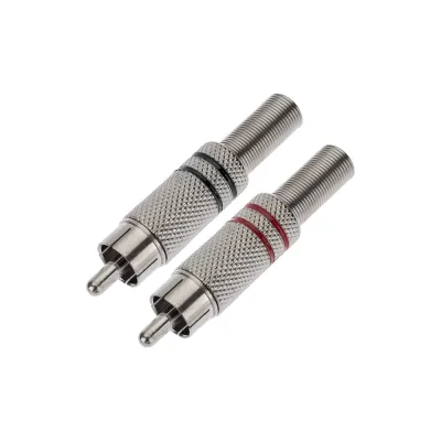 Разъем штекер RCA PROCONNECT металл пайка черный/красный 100 шт 14-0405-4