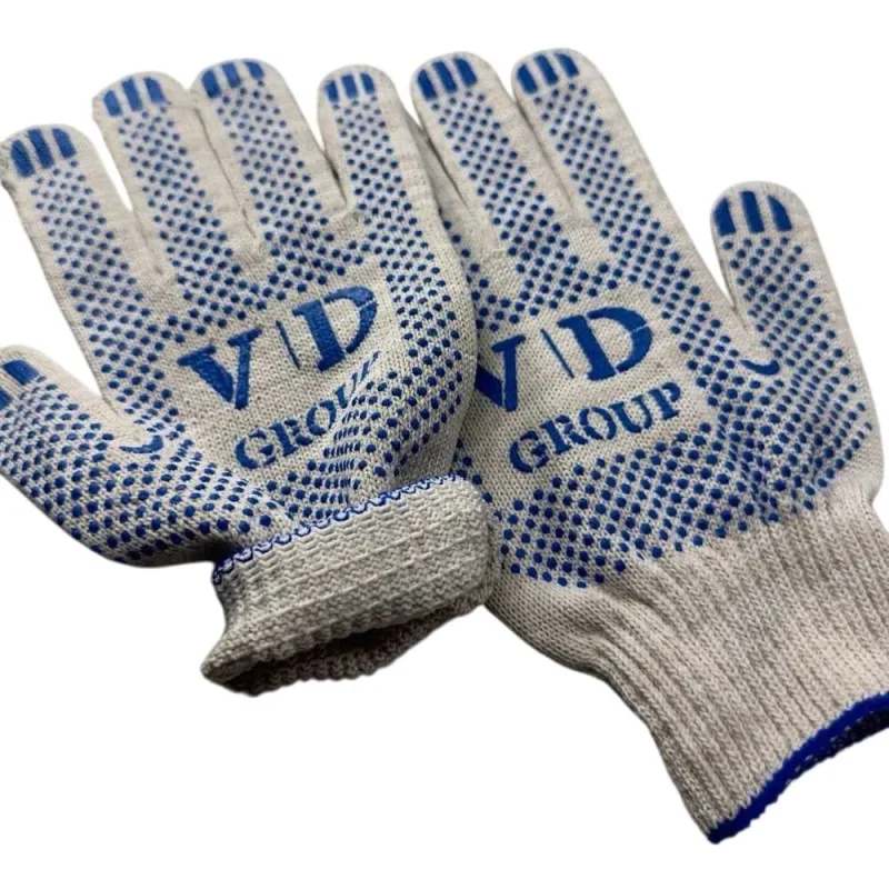 Перчатки VD GROUP х/б, 5 нитей, 10 класс, ПВХ, белые VD-0095